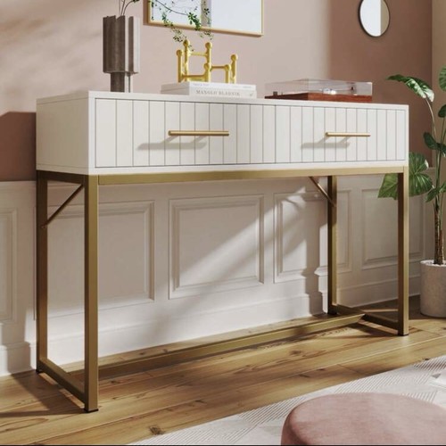 White and gold console table - and,