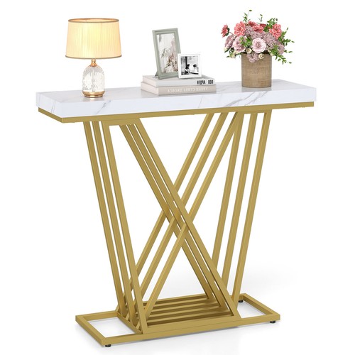Gold console table - table, faux