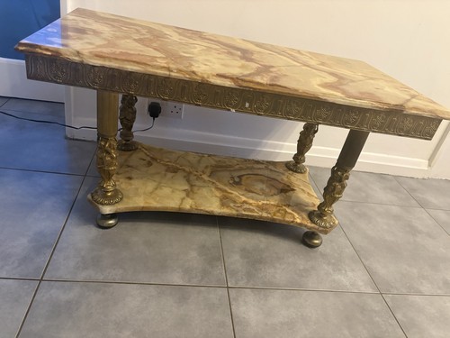 Vintage onyx marble console - onyx,