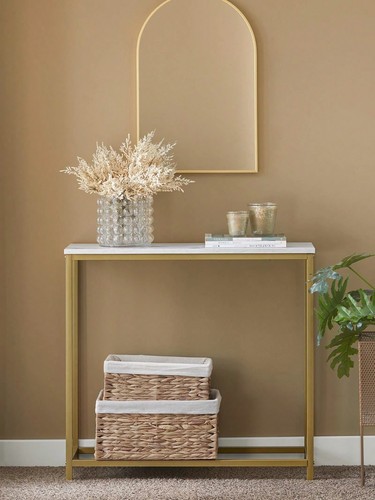 Gold slim console table - gold,