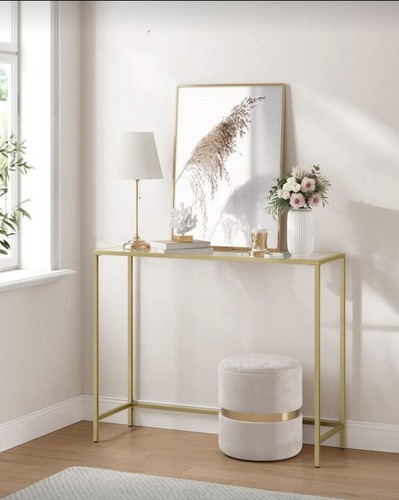 Modern slim gold console table - slim,